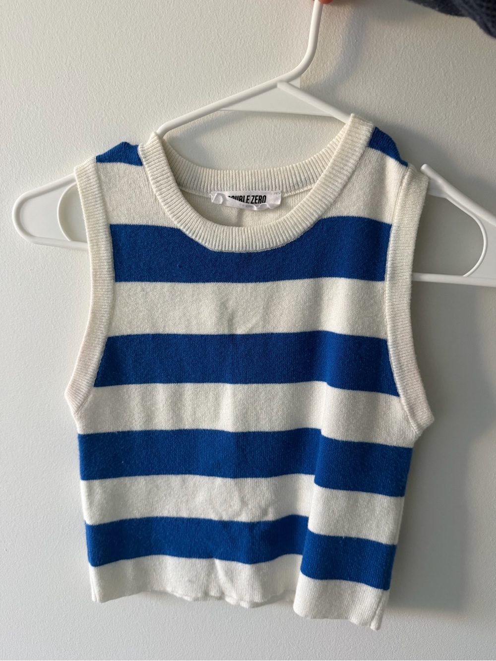 Double Zero Royal Blue & White Striped Knit Tank